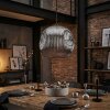 Ripoll hanging light, globe light, pendant light chrome, Smoke-coloured, 1-light source