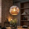 Ripoll hanging light, globe light, pendant light chrome, Smoke-coloured, 1-light source