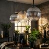 Koyoto hanging light, globe light, pendant light Amber, clear, Smoke-coloured, 3-light sources