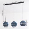 Koyoto hanging light, globe light, pendant light blue, 3-light sources