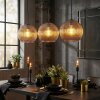 Koyoto hanging light, globe light, pendant light coppery, 3-light sources