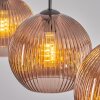 Koyoto hanging light, globe light, pendant light coppery, 3-light sources