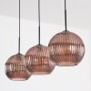 Koyoto hanging light, globe light, pendant light coppery, 3-light sources