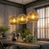 Koyoto hanging light, globe light, pendant light gold, 3-light sources