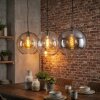 Koyoto hanging light, globe light, pendant light Amber, clear, Smoke-coloured, 3-light sources