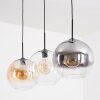 Koyoto hanging light, globe light, pendant light Amber, clear, Smoke-coloured, 3-light sources