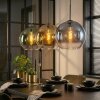 Koyoto hanging light, globe light, pendant light blue, gold, green, clear, 3-light sources