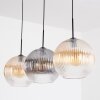 Koyoto hanging light, globe light, pendant light Amber, clear, Smoke-coloured, 3-light sources