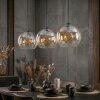 Koyoto hanging light, globe light, pendant light Amber, clear, 3-light sources
