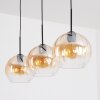 Koyoto hanging light, globe light, pendant light Amber, clear, 3-light sources