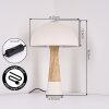 Forgek table lamp cream, stone appearance, white, 1-light source