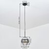 Ripoll hanging light, globe light, pendant light chrome, clear, Smoke-coloured, 1-light source