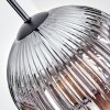 Ripoll hanging light, globe light, pendant light chrome, clear, Smoke-coloured, 1-light source