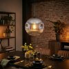 Ripoll hanging light, globe light, pendant light chrome, clear, Smoke-coloured, 1-light source