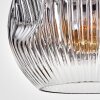 Ripoll hanging light, globe light, pendant light chrome, clear, Smoke-coloured, 1-light source