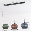 Koyoto hanging light, globe light, pendant light blue, green, red, 3-light sources