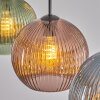 Koyoto hanging light, globe light, pendant light blue, green, red, 3-light sources