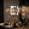 Koyoto hanging light, globe light, pendant light Amber, Smoke-coloured, 3-light sources