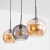 Koyoto hanging light, globe light, pendant light Amber, Smoke-coloured, 3-light sources