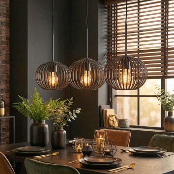 Oravi hanging light, pendant light black, 3-light sources
