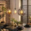 Koyoto hanging light, globe light, pendant light Amber, clear, Smoke-coloured, 3-light sources