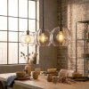 Koyoto hanging light, globe light, pendant light clear, 3-light sources