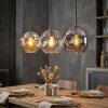Ripoll hanging light, globe light, pendant light Amber, clear, Smoke-coloured, 3-light sources
