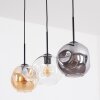 Ripoll hanging light, globe light, pendant light Amber, clear, Smoke-coloured, 3-light sources