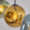 Ripoll hanging light, globe light, pendant light blue, gold, green, 3-light sources