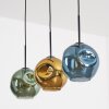 Ripoll hanging light, globe light, pendant light blue, gold, green, 3-light sources
