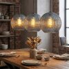 Koyoto hanging light, globe light, pendant light blue, 3-light sources