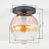 Koyoto ceiling light, globe light 25 cm Amber, clear, 1-light source