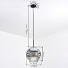 Ripoll hanging light, globe light, pendant light chrome, clear, Smoke-coloured, 1-light source