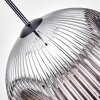 Ripoll hanging light, globe light, pendant light chrome, clear, Smoke-coloured, 1-light source