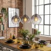 Koyoto hanging light, pendant light clear, Smoke-coloured, 3-light sources