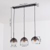 Koyoto hanging light, pendant light clear, Smoke-coloured, 3-light sources