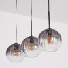 Koyoto hanging light, pendant light clear, Smoke-coloured, 3-light sources