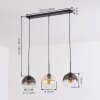 Koyoto hanging light, pendant light Amber, clear, Smoke-coloured, 3-light sources