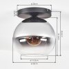 Koyoto ceiling light, globe light 25 cm chrome, clear, Smoke-coloured, 1-light source