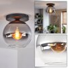 Koyoto ceiling light, globe light 25 cm clear, Smoke-coloured, 1-light source
