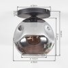 Ripoll ceiling light, globe light Smoke-coloured, 1-light source