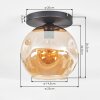Ripoll ceiling light, globe light Amber, 1-light source