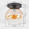 Koyoto ceiling light, globe light 25 cm Amber, clear, 1-light source