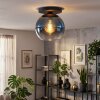 Koyoto ceiling light, globe light 25 cm blue, clear, 1-light source