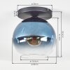 Koyoto ceiling light, globe light 25 cm blue, clear, 1-light source