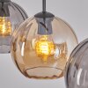 Koyoto hanging light, pendant light Amber, Smoke-coloured, 3-light sources
