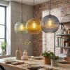 Koyoto hanging light, globe light, pendant light 30 cm blue, gold, green, 3-light sources
