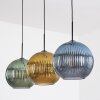 Koyoto hanging light, globe light, pendant light 30 cm blue, gold, green, 3-light sources