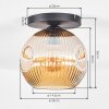 Ripoll ceiling light, globe light Amber, 1-light source