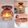 Ripoll ceiling light, globe light clear, coppery, 1-light source